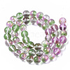 Transparent Spray Painted Glass Bead Strands GLAA-N035-03C-B01-2