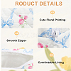 2Pcs 2 Colors Flower Print Cotton & Polyester Cosmetic Zipper Bag AJEW-CN0002-82-6