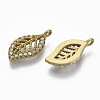 Brass Micro Pave Cubic Zirconia Charms KK-F731-13C-NF-2