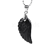 Natural Obsidian Angel Wing Pendant Necklace PW-WG24892-11-1