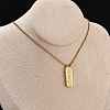 304 Stainless Steel Rectangle Number Pendant Necklaces NJEW-D300-01G-08-2