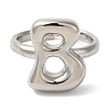 Initials Brass Open Cuff Ring for Women RJEW-N046-02B-P-2