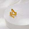 Adjustable 304 Stainless Steel Snake Shaped Cuff Open Rings for Women QO4432-1-3