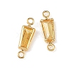 SHEGRACE Brass Pave Cubic Zirconia Trapezoid Connector Charms XGRQ2O758-444C-G-2