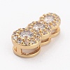 Brass Clear Cubic Zirconia Pendants KK-B030-07A-G-2