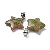 Natural Unakite Pendants G-B127-12P-12-2