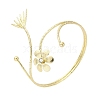 Flower Alloy Arm Cuff Bangles for Girl Women AJEW-A063-01G-G-4