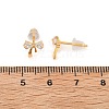 Bowkont Brass Micro Pave Clear Cubic Zirconia Stud Earrings EJEW-B131-03G-5