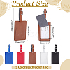 5Pcs 5 Colors Rectangle PU Leather Luggage Tag AJEW-ME0002-85-2