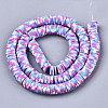 Handmade Polymer Clay Beads Strands CLAY-R091-8mm-01-5
