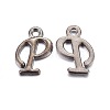 Gunmetal Plated Alloy Letter Pendants PALLOY-P097-03-P-1