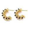 Rack Plating Brass Stud Earrings EJEW-C102-41G-02-1