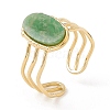 Ion Plating(IP) Natural Gemstone Oval Open Cuff Ring STAS-E125-01G-5