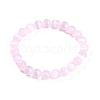 Dyed Natural Selenite Round Beaded Stretch Bracelets for Women G-U005-02I-4