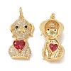 Brass Micro Pave Cubic Zirconia Pendants ZIRC-I063-10G-1