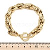 Textured 304 Stainless Steel Double Link Chain Bracelets for Women BJEW-P391-01D-G-3