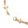 2Pcs 2 Colors 304 Stainless Steel Cross Link Chain Bracelet Making AJEW-JB01299-3