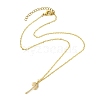 Brass Cubic Zirconia Charms Necklace for Women NJEW-JN04926-4