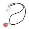 Glass Seed Beaded Teardrop Pendant Necklaces NJEW-MZ00069-01-4