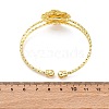 Brass Micro Pave Clear Cubic Zirconia Cuff Bangles for Women BJEW-U025-08G-5