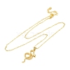 Brass Snake Pendant Cable Chain Necklaces for Women NJEW-S438-01A-G-4