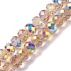 AB Color Plated Transparent Electroplate Beads Strands X-EGLA-H104-06F-1