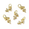 Real 18K Gold Plated Brass Micro Pave Clear Cubic Zirconia Charms KK-E068-VB411-9-4