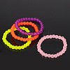 Stretchy Frosted Glass Beads Kids Bracelets for Children's Day BJEW-JB01768-8