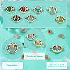 32Pcs 7 colors Glass Connector Charms GLAA-AR0001-29-4
