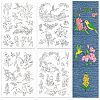 4 Sheets 11.6x8.2 Inch Stick and Stitch Embroidery Patterns DIY-WH0455-159-1