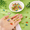 60Pcs 6 Colors Glass Pendants PALLOY-TA00249-6