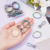   10Pcs Rainbow Color Alloy Swivel Clasps FIND-PH0006-66-5