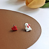 Rabbit with Heart Alloy Enamel Stud Earrings FS-WG4A98E-01-4