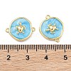 Ocean Brass Enamel Connector Charms KK-C251-05G-02B-3