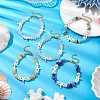 Starfish Synthetic Turquoise & Natural Mixed Gemstone Chip Beaded Bracelets for Women BJEW-JB11264-1