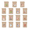 Kissitty 30Pcs 15 Styles Rectangle Jute Cloth Storage Pouches ABAG-KS0001-03-10