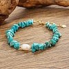 Elegant Bohemian Style Synthetic Turquoise Chip Beaded Bracelets WW5494-2-1