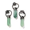 Natural Green Aventurine Faceted Pointed Bullet Pendants G-A221-03E-1
