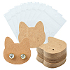 50Pcs Cat Shape Kraft Paper Earring Cards CDIS-CJ0001-02-1