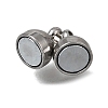 304 Stainless Steel Magnetic Clasps with Loops STAS-F365-04P-2