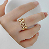 Chic Hollow Star Brass Cuff Open Ring for Women NX7968-1