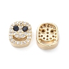 Brass Micro Pave Cubic Zirconia Beads KK-M241-01P-1