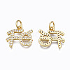 Brass Micro Pave Clear Cubic Zirconia Charms ZIRC-N039-142-NF-2