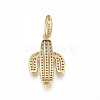 Brass Micro Pave Cubic Zirconia Pendants ZIRC-L078-060G-NR-2