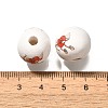 Valentine's Day Element Printed Wood Beads WOOD-R002-01-04-3