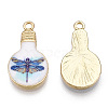 Printed Alloy Enamel Pendants ENAM-N056-178-14-1