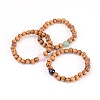 Wood Beaded Stretch Bracelets BJEW-JB01941-8