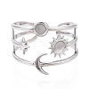 304 Stainless Steel Cuff Rings Components STAS-N113-03P-2