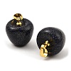 Synthetic Blue Goldstone Teacher Apple Charms G-Z022-02G-G-2