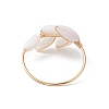 Copper Wire Wrapped Dyed Natural Shell Finger Rings for Women RJEW-TA00139-4